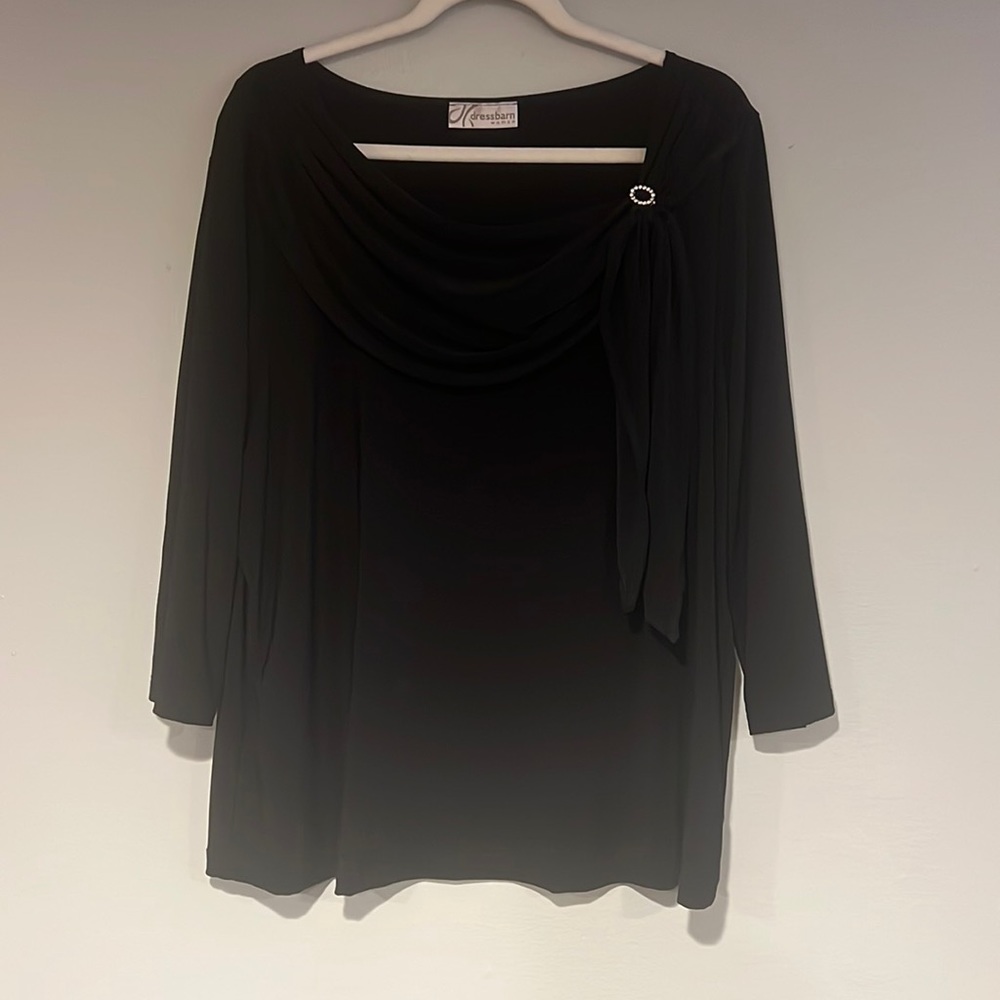 Dressbarn Woman Drape Front Dressy Blouse